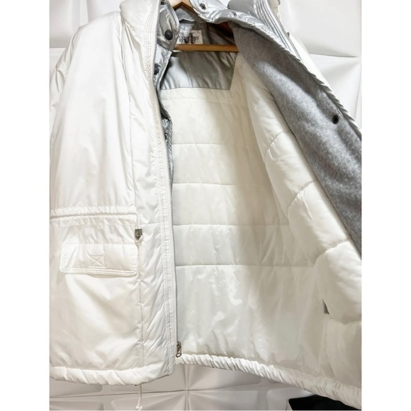 Mulberry Street Womens Sz XL White Oversized Puffer Hooded Winter Coat Full Zip - Picture 9 of 13
